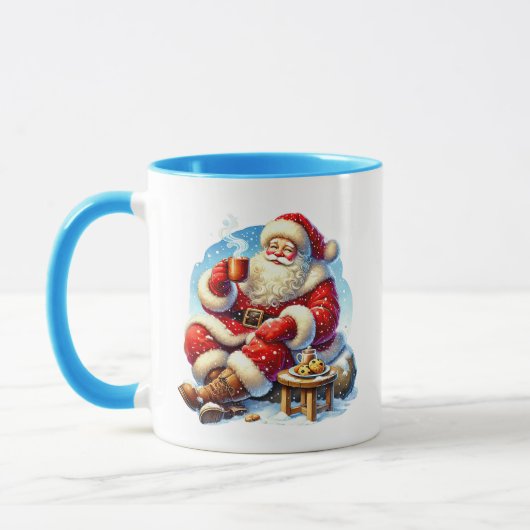 Feestelijke Kerst Cacao Santa add monogram Mok (Links)