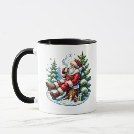 Feestelijke Kerst cacao Santa add monogram Mok (Links)