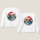 Feestelijke Kerst Cartoon Hond (Voorkant /achterkant)