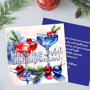 Feestelijke Kerst Cocktail Groeten Plat Kaart