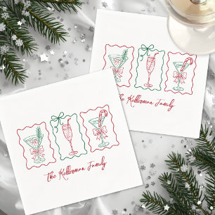 Feestelijke Kerst Cocktaillparty Servet
