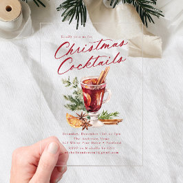 Feestelijke Kerst Cocktails Kerstfeest Borrel Acryl Uitnodigingen