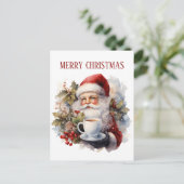 Feestelijke kerst coffeeshop briefkaart (Staand voorkant)