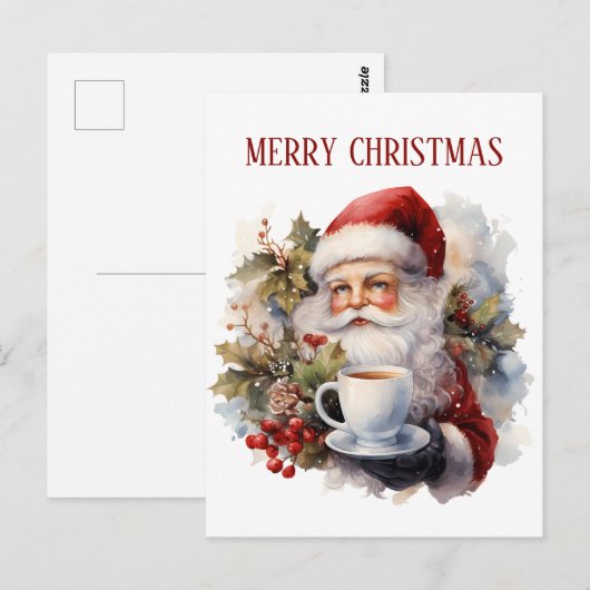 Feestelijke kerst coffeeshop briefkaart (Voorkant / Achterkant)