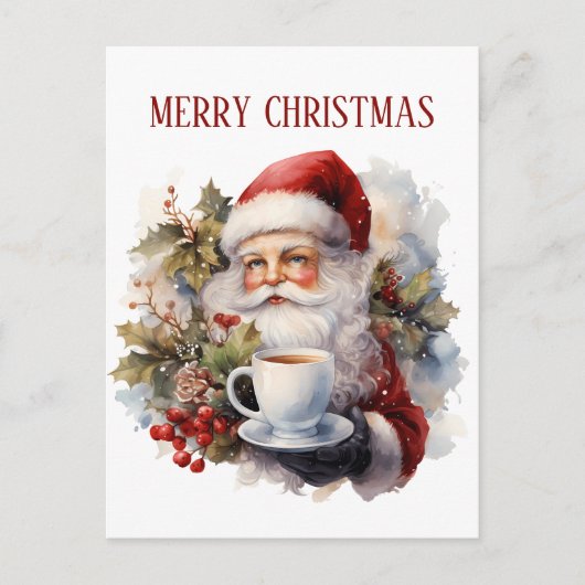 Feestelijke kerst coffeeshop briefkaart (Voorkant)