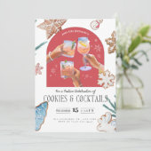 Feestelijke Kerst "Cookies & Cocktails" Soiree Kaart (Staand voorkant)