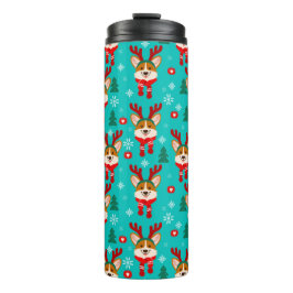 Feestelijke Kerst Corgi Hond Thermosbeker