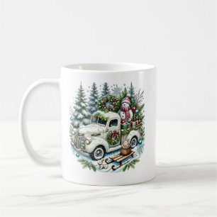 Feestelijke kerst Country truck toevoegen monogram Koffiemok