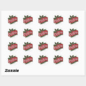 Feestelijke kerst cranberry cider ronde sticker (Vel)