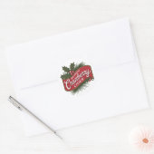 Feestelijke kerst cranberry cider ronde sticker (Envelop)