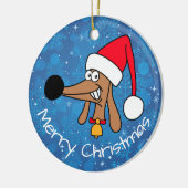 Feestelijke Kerst Dachshund Hond Keramisch Ornament (Links)