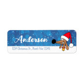 Feestelijke kerst Dachshund retour adres label (Voorkant)
