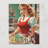 Feestelijke Kerst  dame bericht toevoegen Feestdagenkaart (Voorkant)