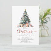Feestelijke Kerst Diner Feest Kaart (Staand voorkant)