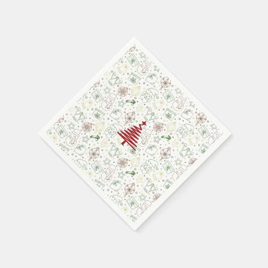 Feestelijke Kerst Diner Papieren servetten (Hoek)