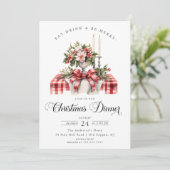 Feestelijke kerst diner uitnodiging (Staand voorkant)