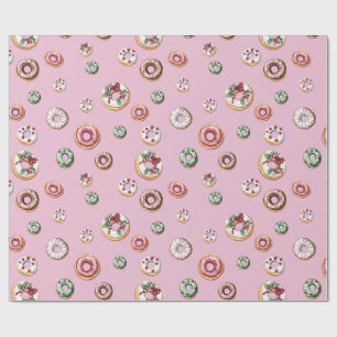Feestelijke Kerst Donuts Patroon Cadeaupapier