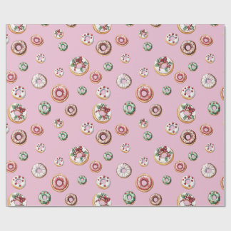 Feestelijke Kerst Donuts Patroon Cadeaupapier