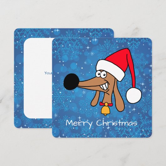 Feestelijke Kerst Doxerhond Feestdagenkaart (Voorkant / Achterkant)
