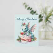 Feestelijke kerst draak cake toevoegen tekst Vakan Feestdagenkaart (Staand voorkant)