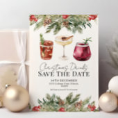 Feestelijke kerst Drink groen Save the Date Kaart