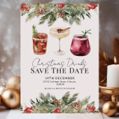Feestelijke kerst Drink groen Save the Date Kaart