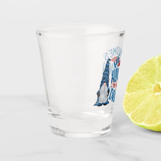 feestelijke kerst drink kabouter woord kunst shot glas (Links)