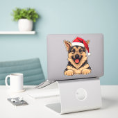 Feestelijke kerst Duitse herder kus gesneden Stick Sticker (Laptop op bureau)
