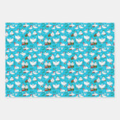 Feestelijke kerst eenden inpakpapier vel (Voorkant 3)