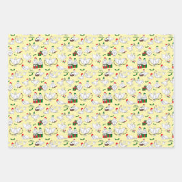 Feestelijke kerst eenden inpakpapier vel