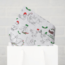 Feestelijke kerst eenden tissuepapier