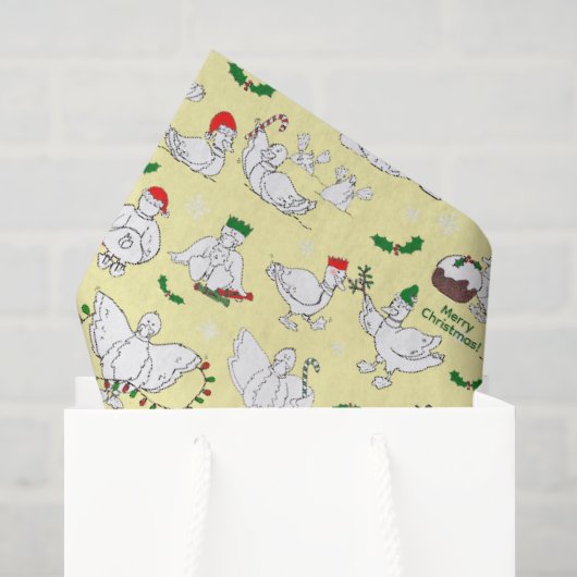 Feestelijke kerst eenden tissuepapier (Cadeauzakje)