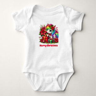 Feestelijke Kerst Eenhoorn Baby Meisjes Aanpasbaar Romper