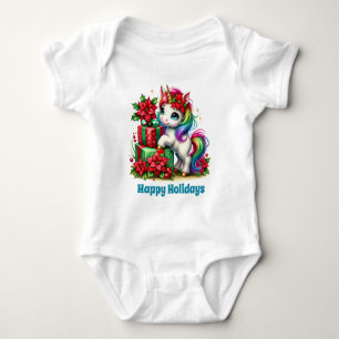 Feestelijke Kerst Eenhoorn Baby Meisjes Aanpasbaar Romper