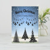 Feestelijke Kerst Eenvoudige Moderne Winter Vrolij Feestdagenkaart (Staand voorkant)
