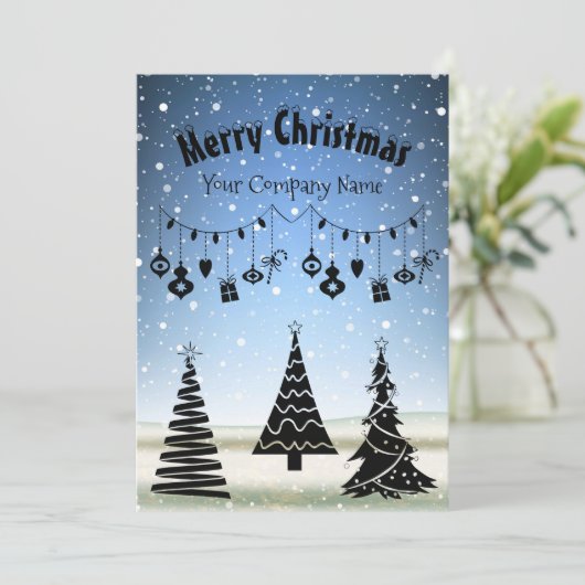 Feestelijke Kerst Eenvoudige Moderne Winter Vrolij Feestdagenkaart (Staand voorkant)