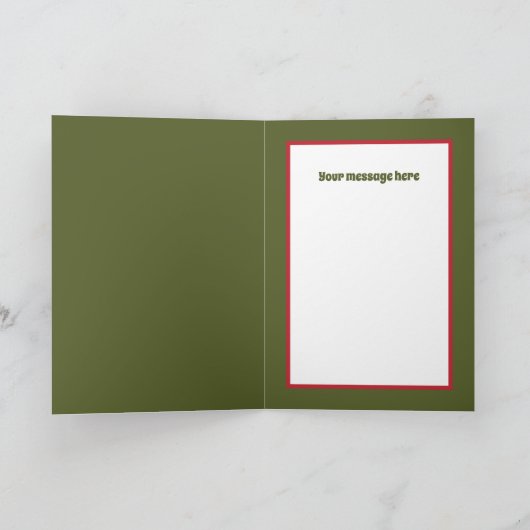 Feestelijke Kerst egel aanpasbaar Feestdagen Kaart (Binnen)