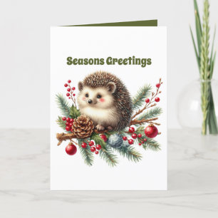 Feestelijke Kerst egel aanpasbaar Feestdagen Kaart