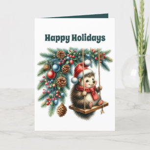 Feestelijke Kerst egel aanpasbaar Feestdagen Kaart