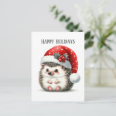 Feestelijke Kerst egel voeg bericht toe Feestdagenkaart (Staand voorkant)