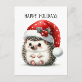 Feestelijke Kerst egel voeg bericht toe Feestdagenkaart (Voorkant)