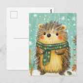 Feestelijke Kerst Egel Wenskaart Briefkaart (Voorkant / Achterkant)