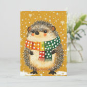 Feestelijke Kerst Egel Wenskaart Feestdagenkaart (Staand voorkant)