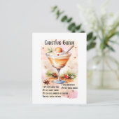 Feestelijke kerst eierpunch recept feestdagenkaart (Staand voorkant)
