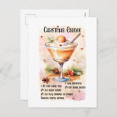 Feestelijke kerst eierpunch recept feestdagenkaart (Voorkant / Achterkant)