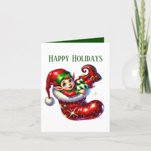 Feestelijke Kerst Elf bericht toevoegen Feestdagen Kaart
