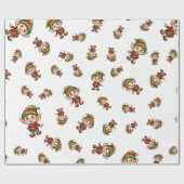 Feestelijke Kerst Elf Cadeaupapier (Vlak)