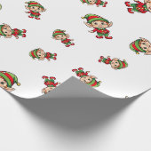 Feestelijke Kerst Elf Cadeaupapier (Hoek)