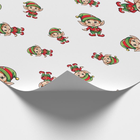 Feestelijke Kerst Elf Cadeaupapier (Hoek)