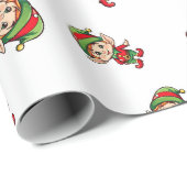 Feestelijke Kerst Elf Cadeaupapier (Rol Hoek)